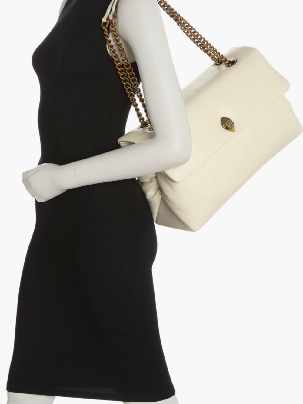Kurt Geiger XXL London Tan Leather Chain-Handle Shoulder Bag - Picture 5 of 12